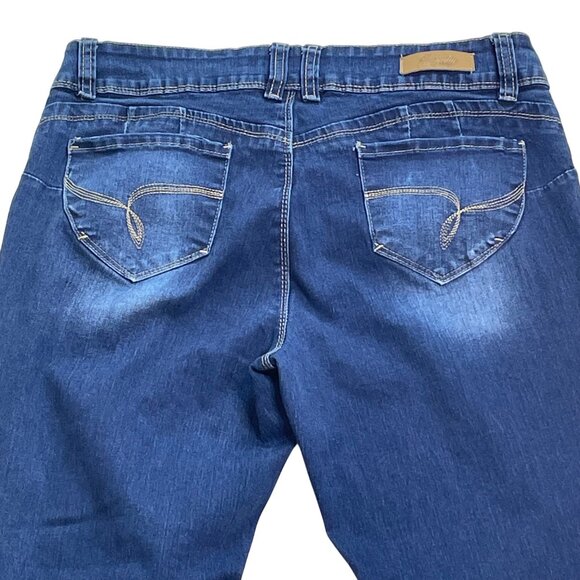 Royalty For Me Womens Size 12 Factory Distressed Denim Blue Jeans u - Picture 8 of 9